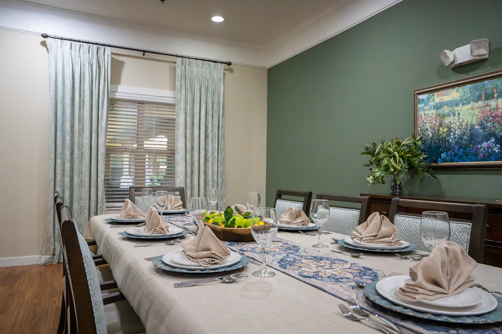 Formal Dining Room With Place Settings for Assisted Living Community